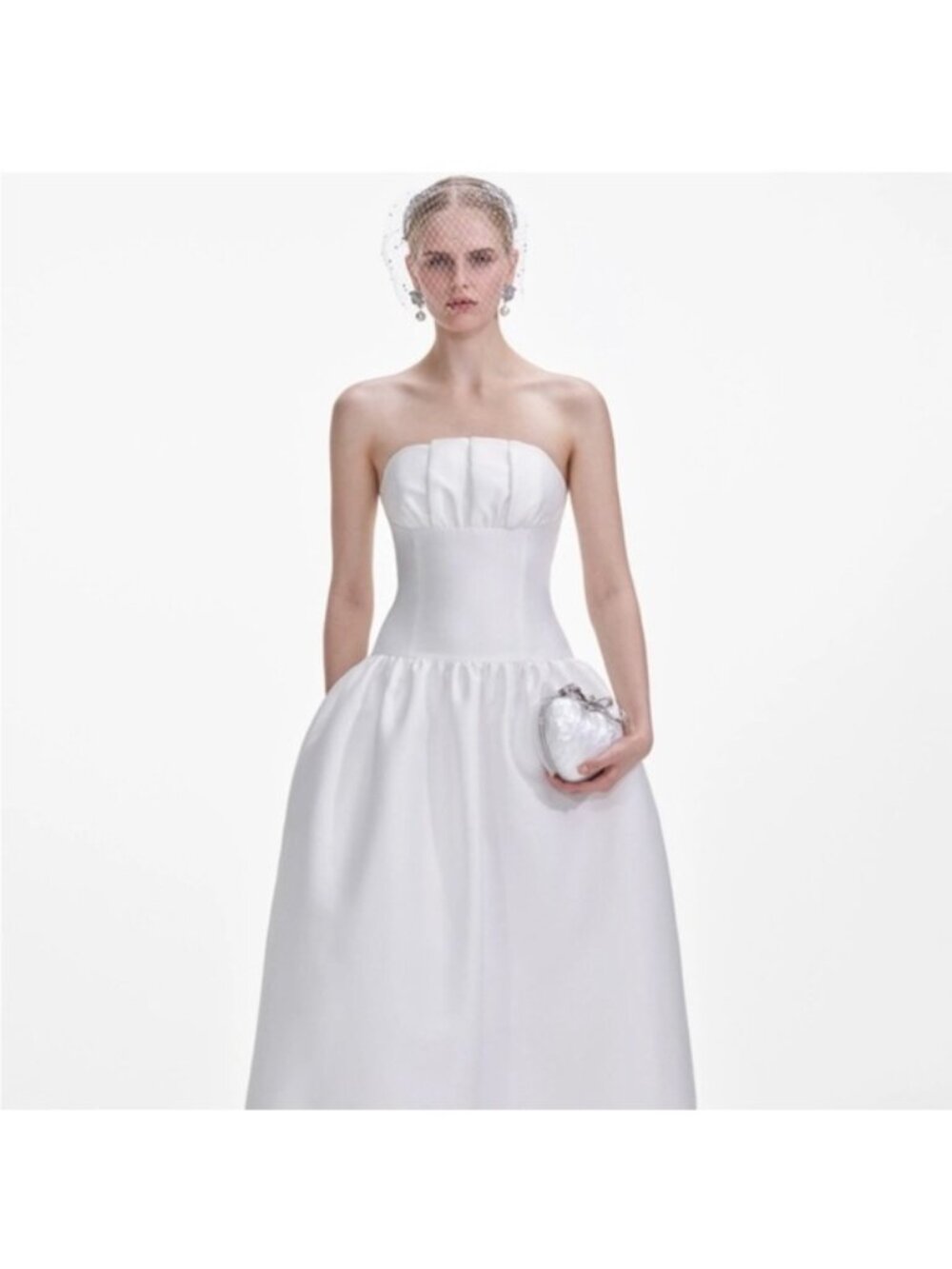 Strapless White Ball Gown Dress